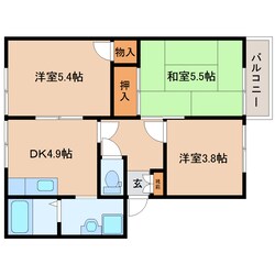 王寺駅 バス7分  広瀬台2丁目下車：停歩3分 2階の物件間取画像